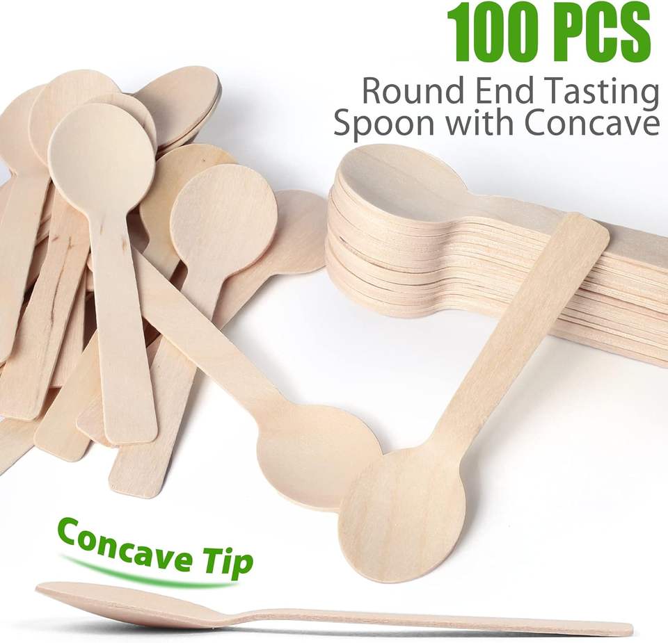 100mm Eco-Friendly Round-Head Wooden Spoon