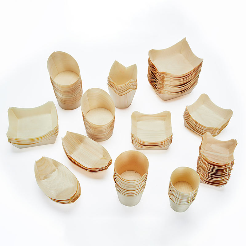 Eco-Friendly Wooden Food Boat