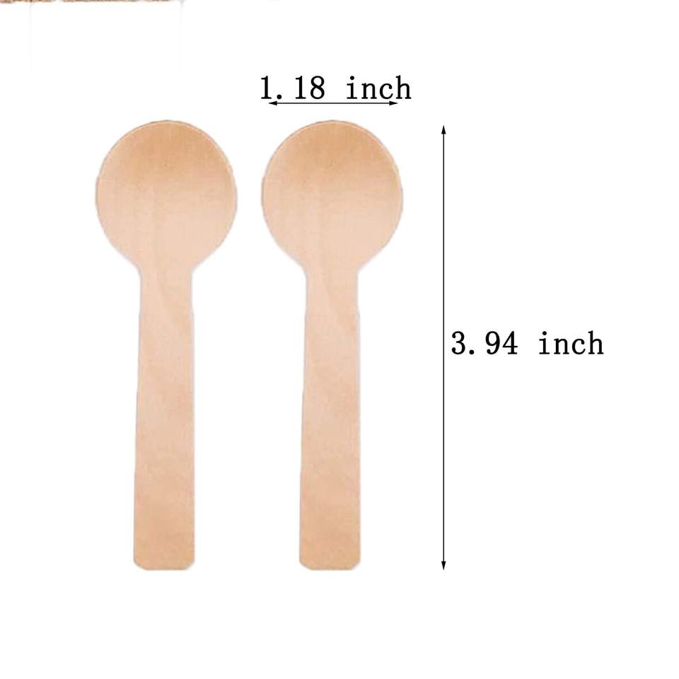 100mm Eco-Friendly Round-Head Wooden Spoon