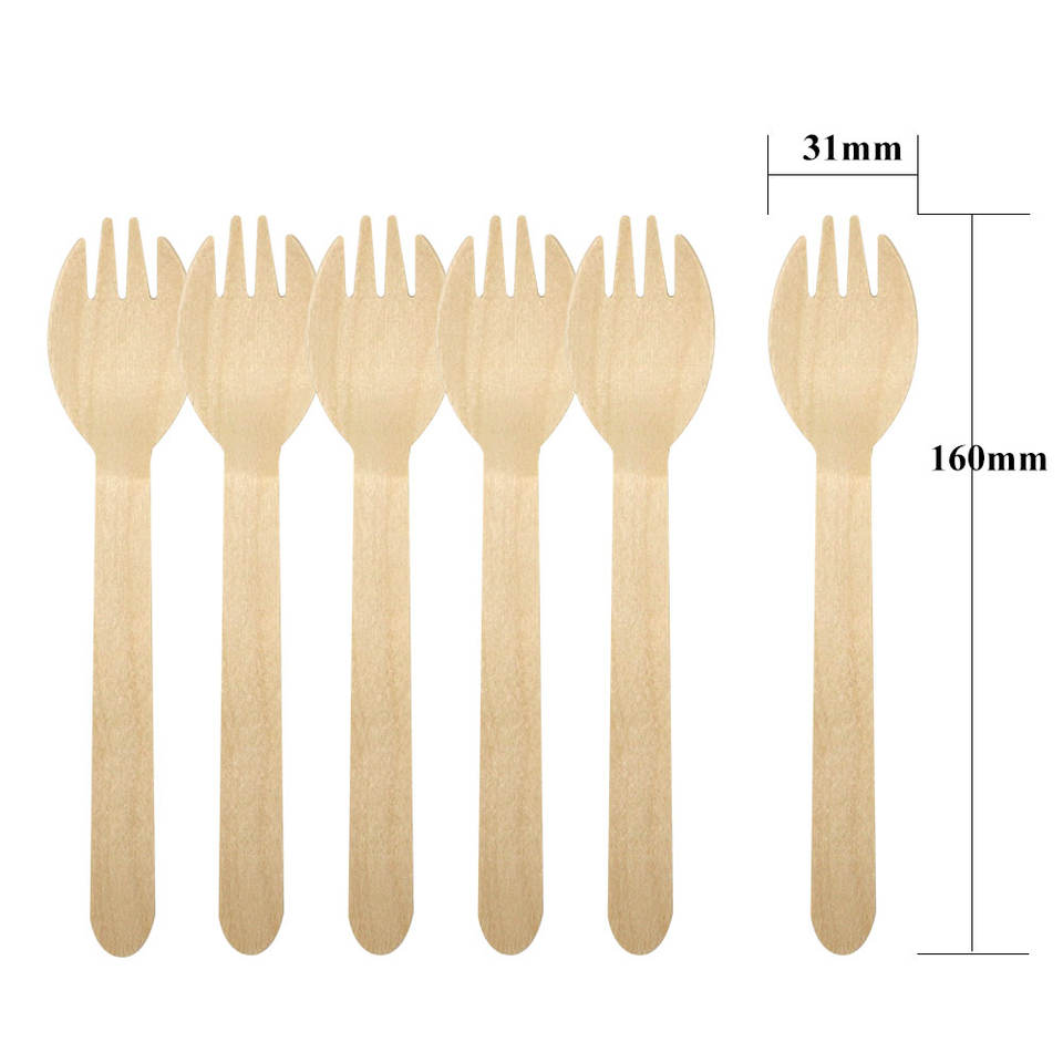 160mm Eco-Friendly Wooden Spork