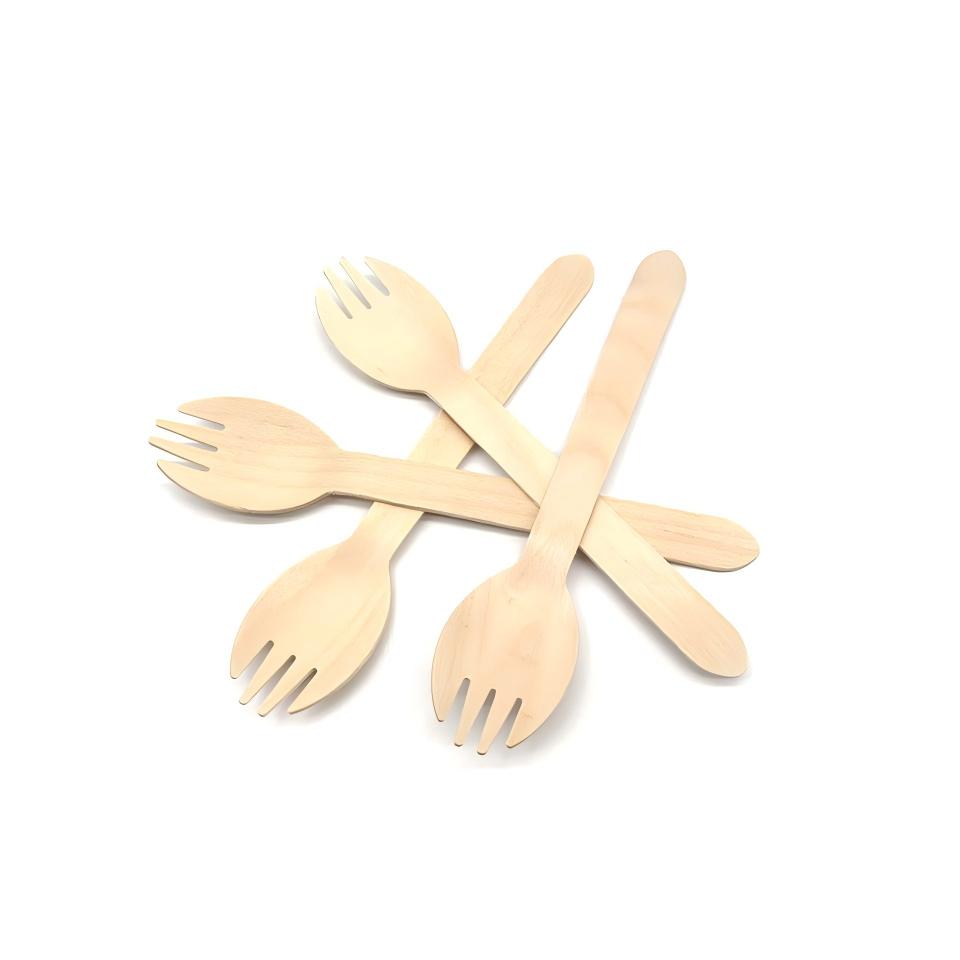 Disposable Wooden Spork 6.3''