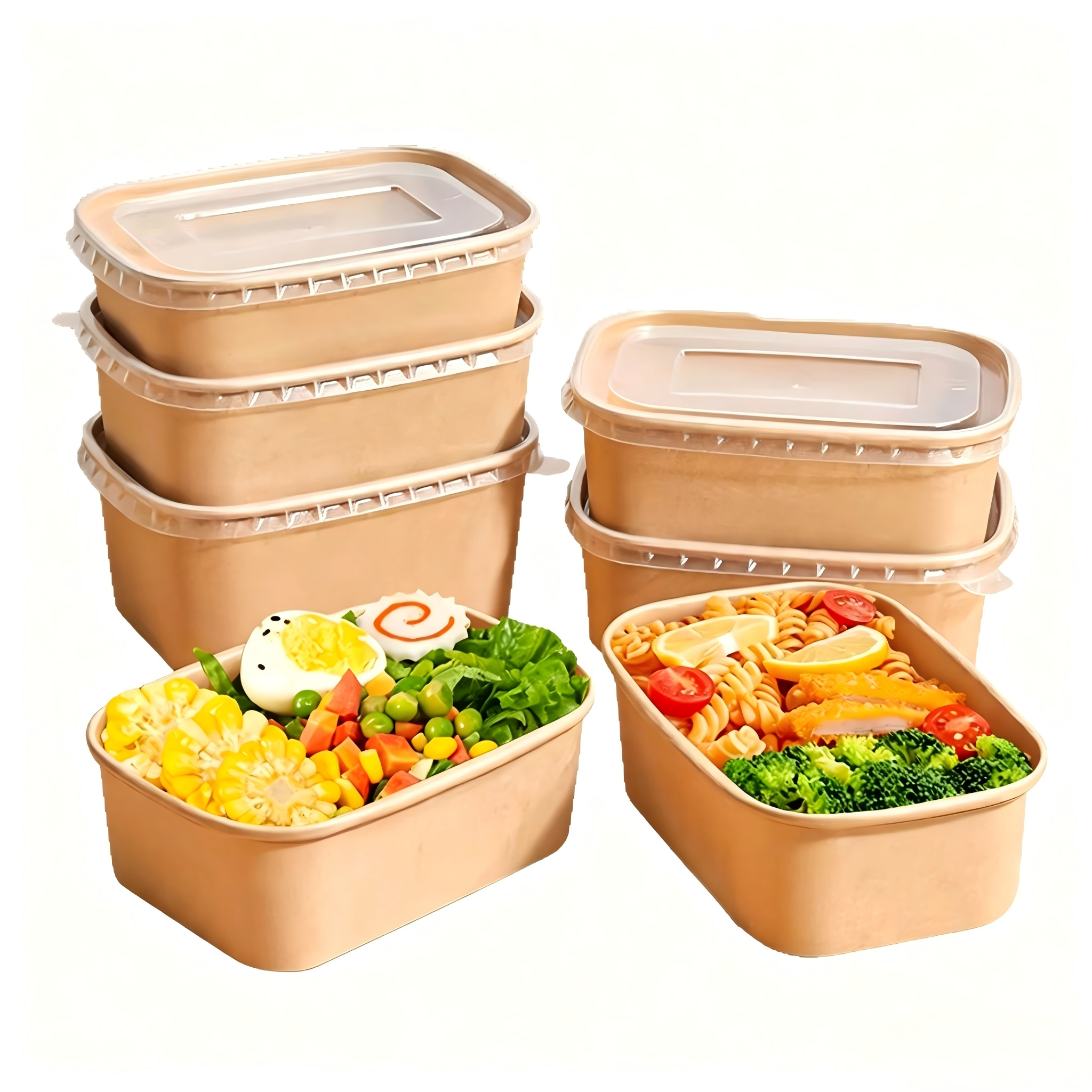 Rectangle Paper Bowls with Lids