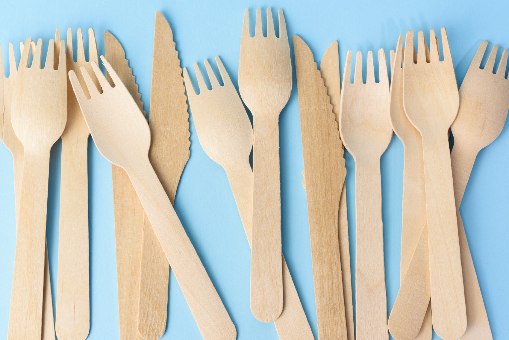 Eco-Friendly Wooden Knife, Fork & Spoon Set