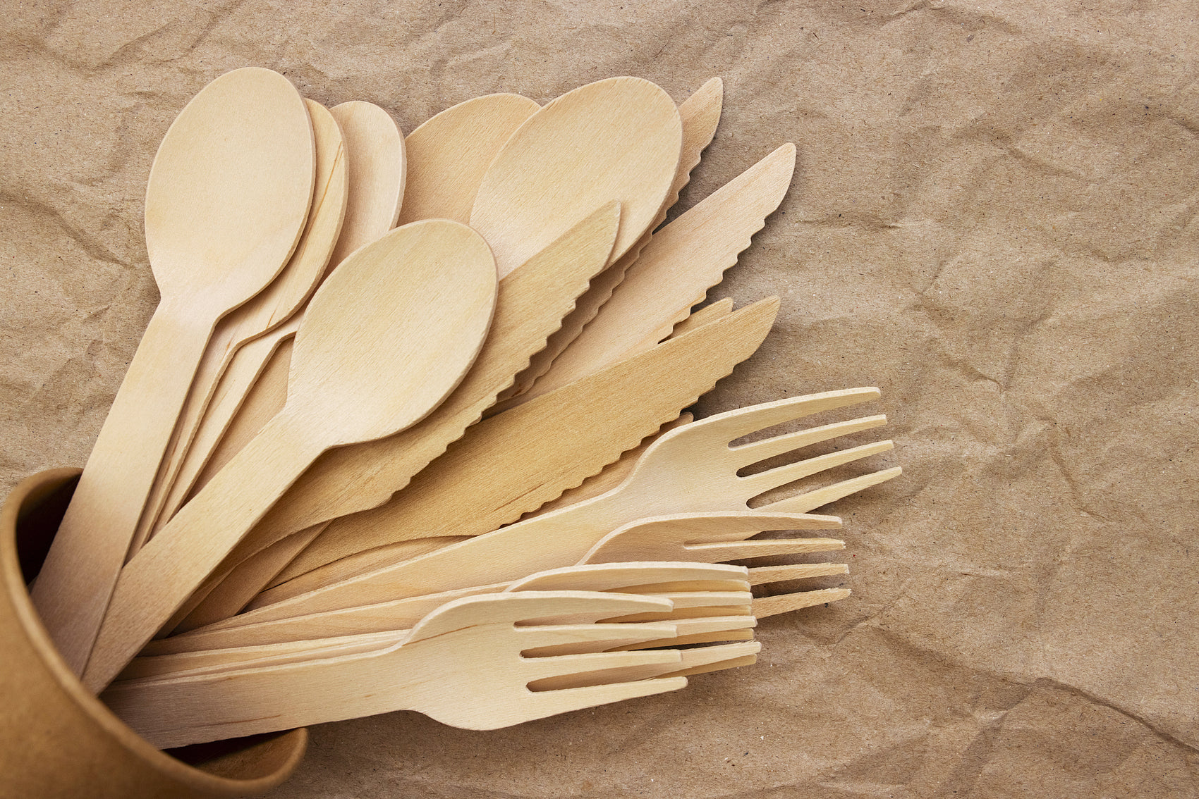 Eco-Friendly Wooden Knife, Fork & Spoon Set